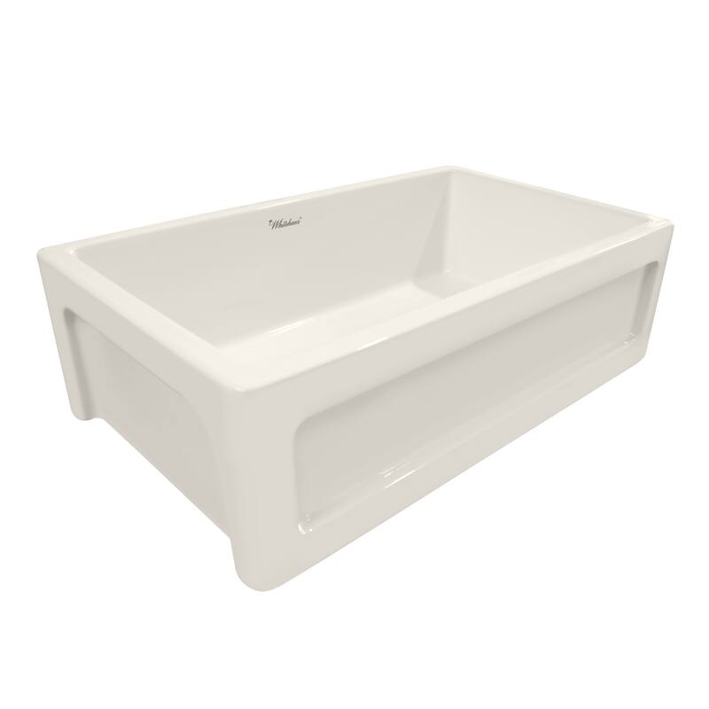Shakerhaus 33" Reversible Kitchen Fireclay Sink with Shaker Design on one Side and Beveled Design on Opposite Side