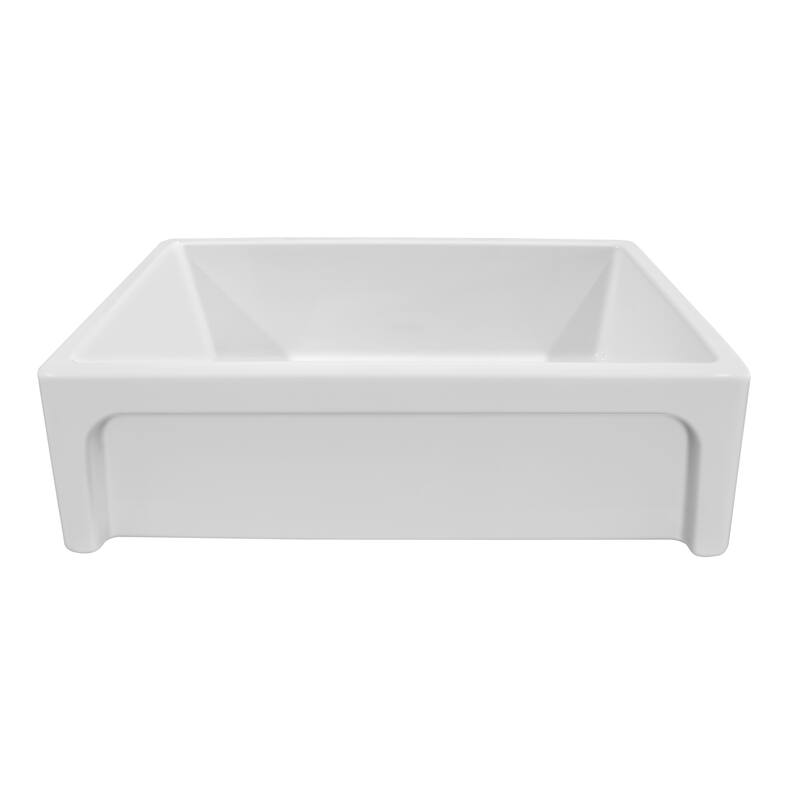 Shakerhaus 33" Reversible Kitchen Fireclay Sink with Shaker Design on one Side and Beveled Design on Opposite Side