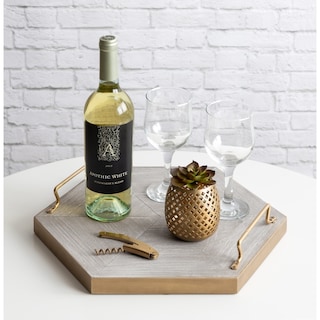 Kate and Laurel Sade Hexagon Platform Tray - 16" Diameter