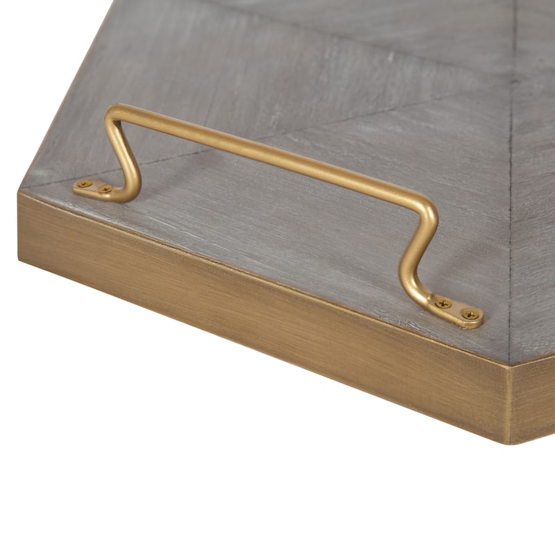 Kate and Laurel Sade Hexagon Platform Tray - 16" Diameter