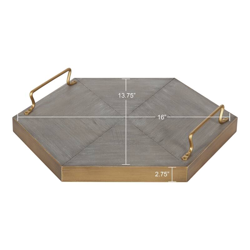 Kate and Laurel Sade Hexagon Platform Tray - 16" Diameter