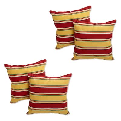 Blazing Needles 17-inch Indoor/ Outdoor Throw Pillows (Set of 4)