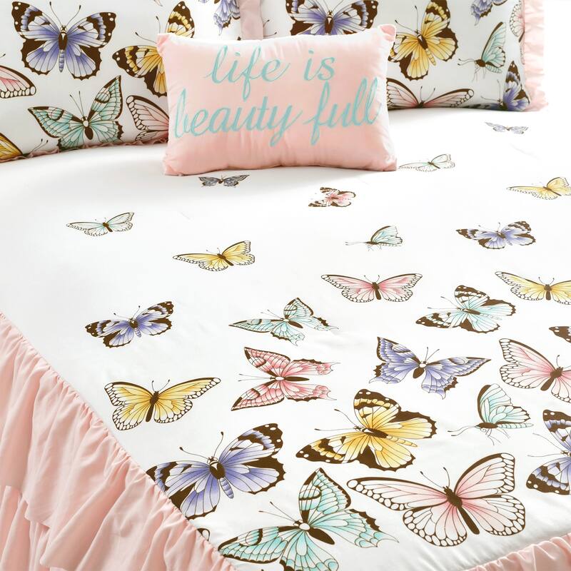 Lush Decor Flutter Butterfly Bedspread Set