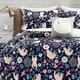 preview thumbnail 1 of 13, Porch & Den Lummi Sloth Pattern Quilt Set Navy - Full - Queen