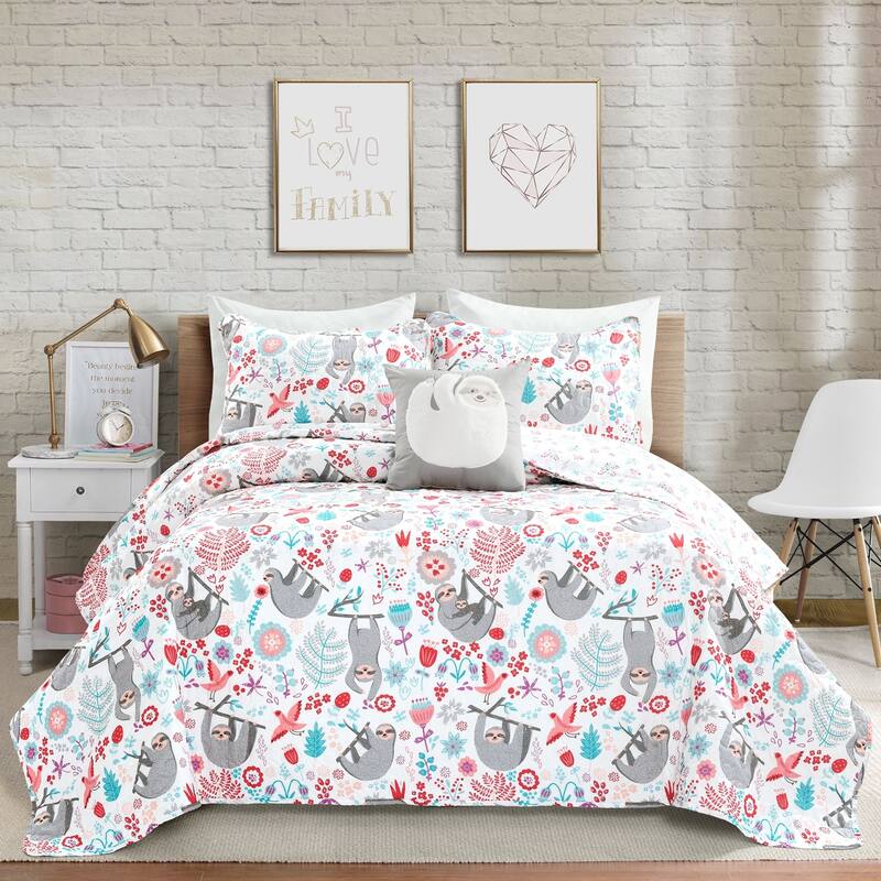 Porch & Den Lummi Sloth Pattern Quilt Set