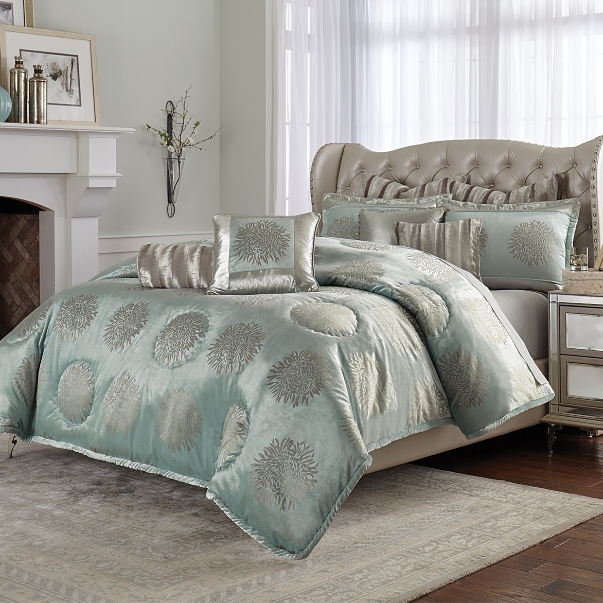 full size comforter sets blue