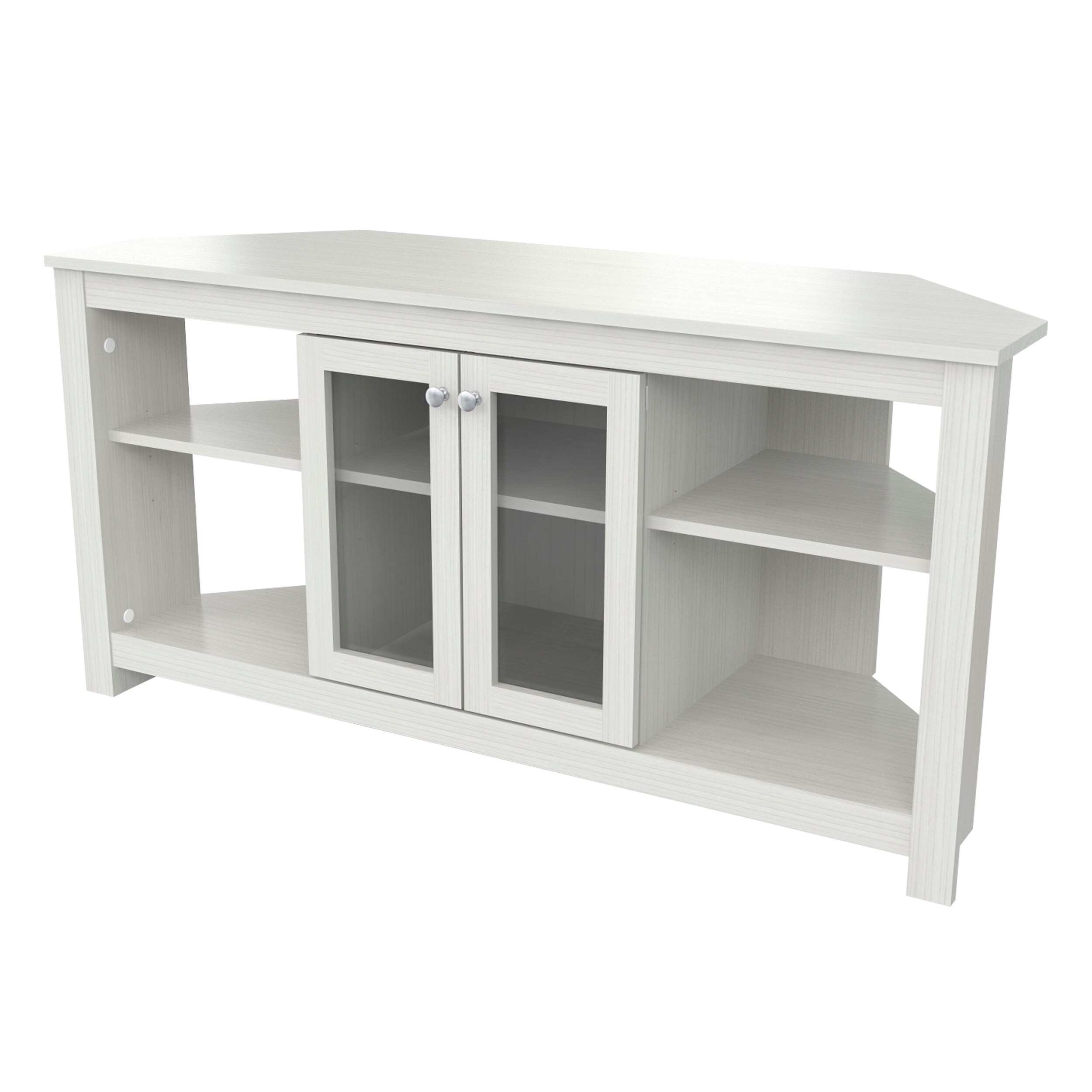 Inval Corner Tv Stand With Glass Doors