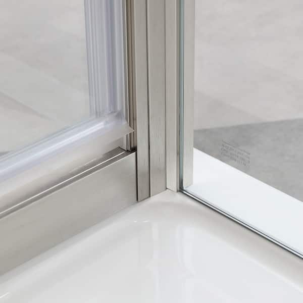 Shop Ove Decors Estero 60x32 In Sn Framed Pivot Shower Door W