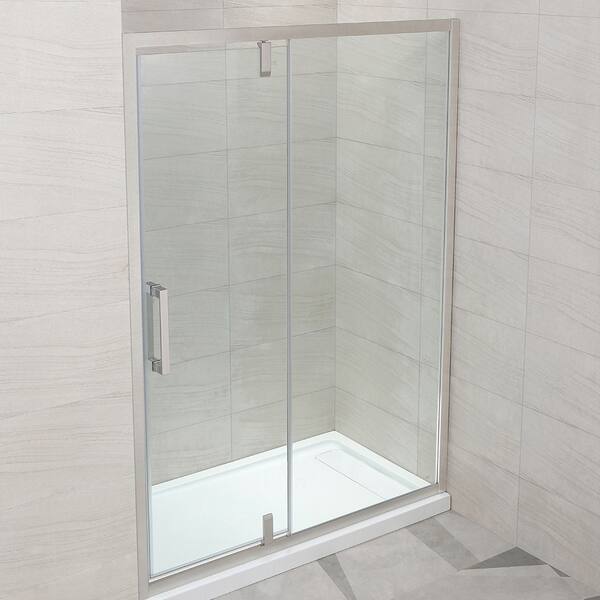Shop Ove Decors Estero 60 In Satin Nickel Framed Pivot Shower