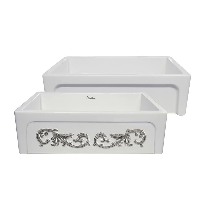 St. Ives Ornamental 33" Fireclay Kitchen Sink - Silver