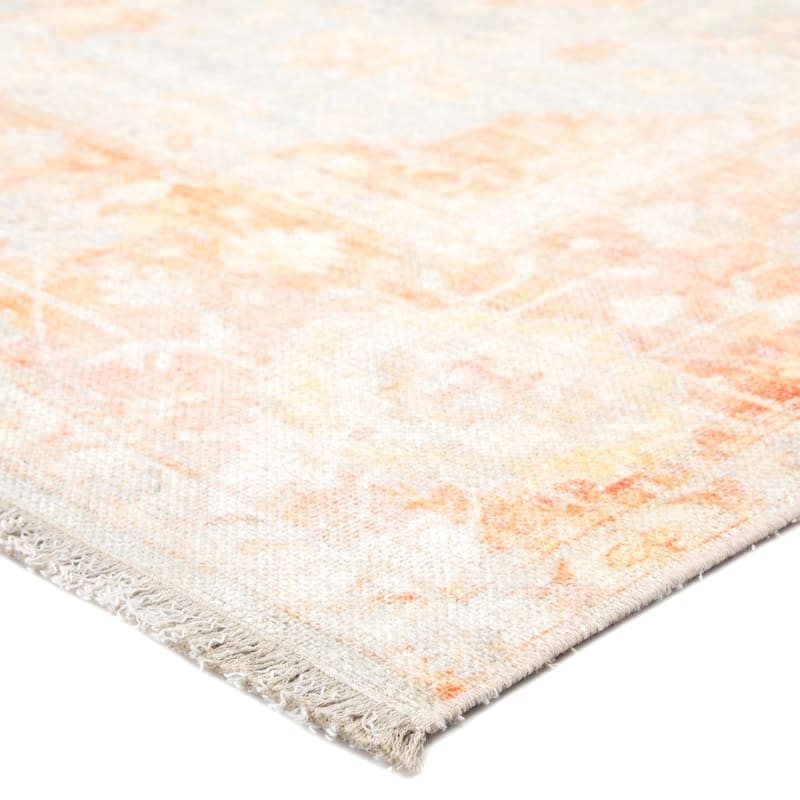 The Curated Nomad Otsego Printed Oriental Orange/ Grey Area Rug