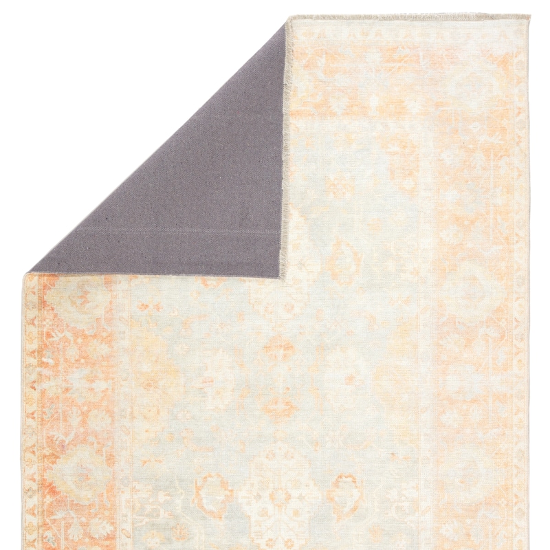 The Curated Nomad Otsego Printed Oriental Orange/ Grey Area Rug