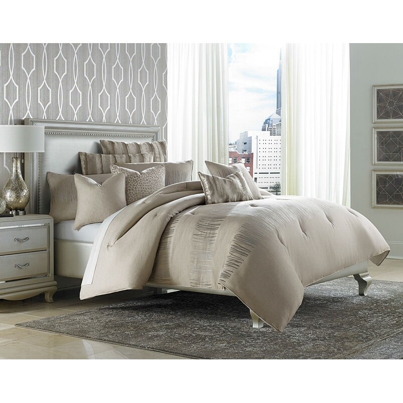 Shop Captiva 10 Piece Neutral King Comforter Set Free Shipping