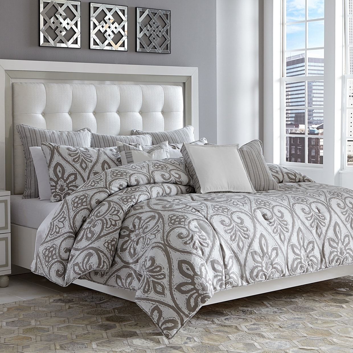 gray comforter set full