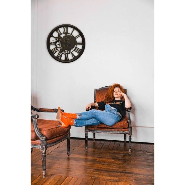 Steampunk Style Brown Wall Clock Roman Numerals Sculptural Home Decor Art Steampunk Style Brown Wall Clock Roman Numerals Sculptural Home Decor Art