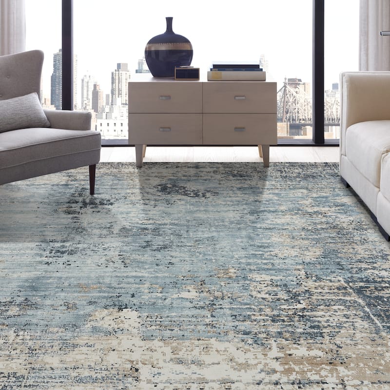 Copper Grove Taraclia Blue, Grey, and Off-white Area Rug