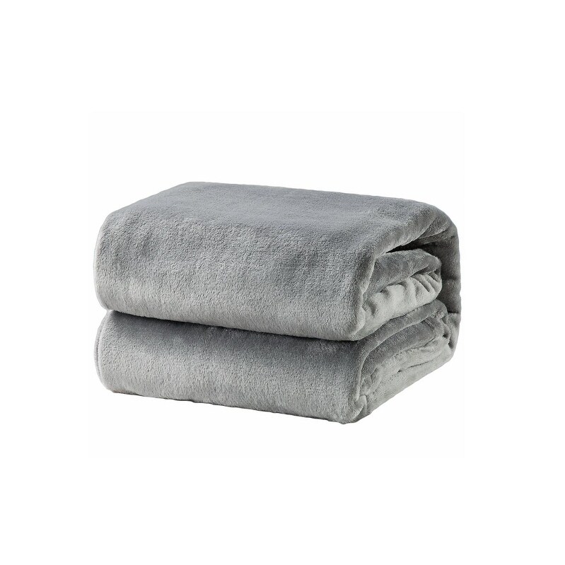 BedsureGrey Fleece Throw Blanket 50" x 60" DailyMail