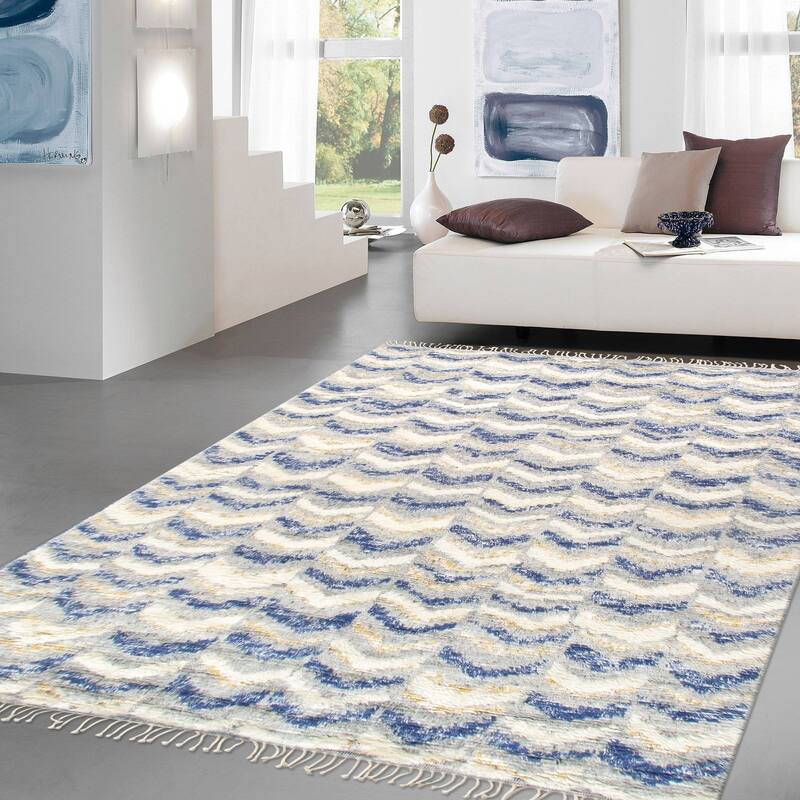 Pasargad Home Casablanca Moroccan Collection Hand-Knotted Wool Area Rug