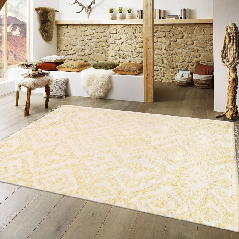 Pasargad Home Casablanca Moroccan Collection Hand-Knotted Wool Area Rug