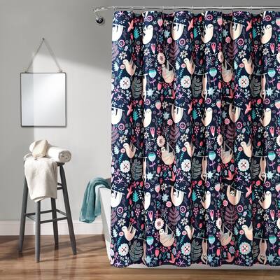 Lush Decor Hygge Sloth Shower Curtain