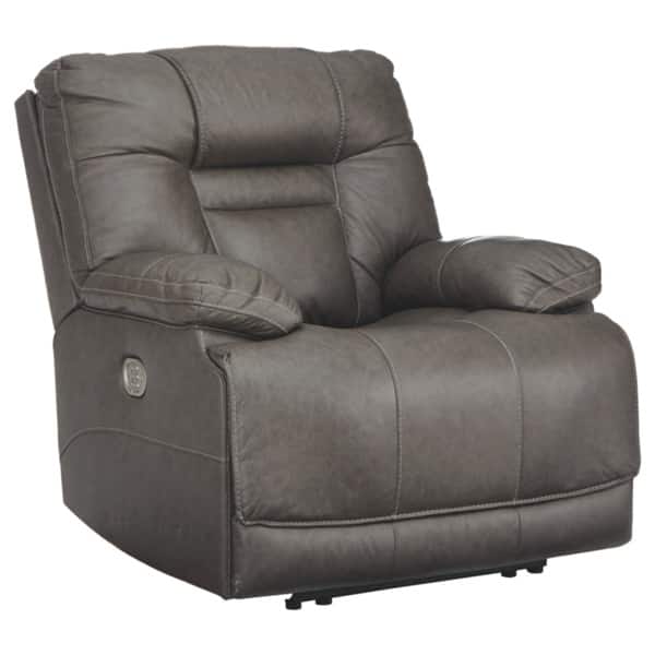 slide 2 of 6, Wurstrow Contemporary Power Recliner Adjustable Headrest Smoke
