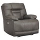 preview thumbnail 1 of 4, Wurstrow Contemporary Power Recliner Adjustable Headrest Smoke
