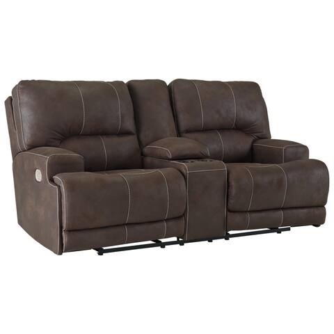 Kitching Power Reclining Loveseat with Console and Adjustable Headrest