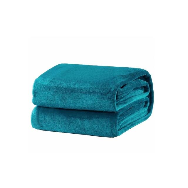 Teal Fleece Throw Blanket 50" x 60" Overstock 28946348