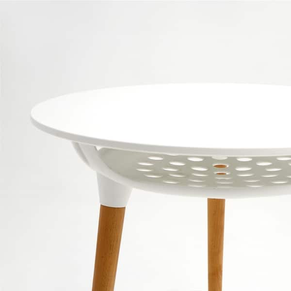 Mcombo Modern Round White Dining Table Leisure Wood Tea Mcombo Modern Round White Dining Table Leisure Wood Tea
