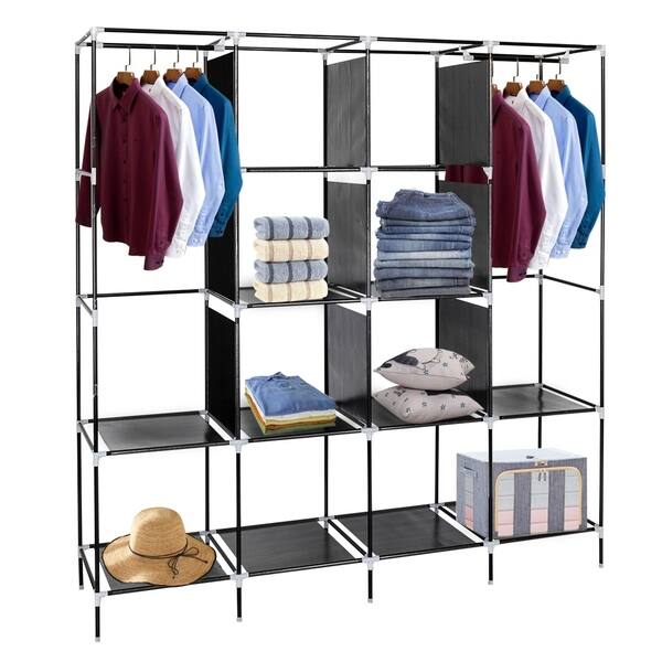 Shop 67 Wardrobe Armoire Closet Clothes Storage Rack 12 Shelves 4