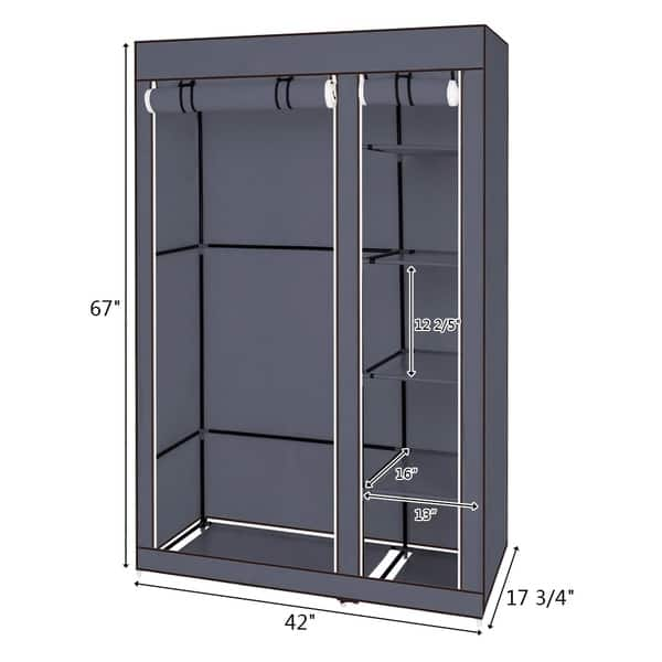 Shop 43 Portable Clothes Closet Wardrobe With Non Woven Fabric