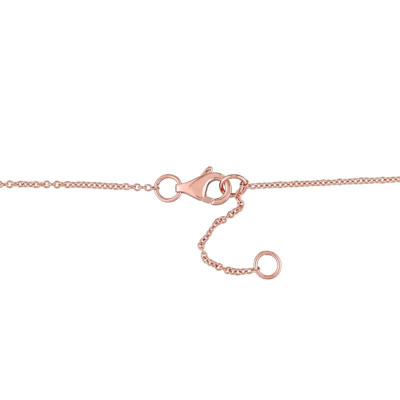 Miadora 10k Rose Gold Pink Sapphire Tsavorite and Diamond Floral Bracelet