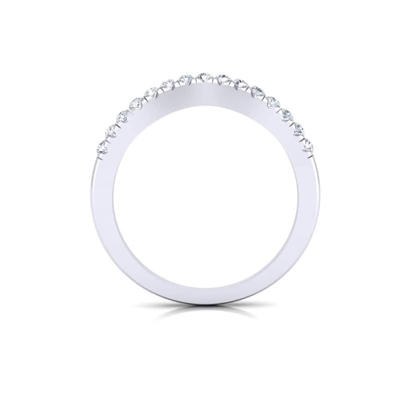 Auriya 14k Gold 1/5ctw Contoured Diamond Wedding Band - White