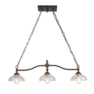 Carbon Loft Miskimins 3-light Linear Chandeliers Kitchen-light Fixture with Glass Shades - Chandeliers For Bedrooms by Overstock.com