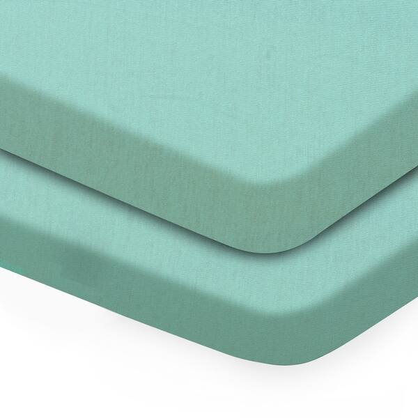 slide 2 of 97, RENAURAA Baby Fitted Crib Sheets Set, 2 Pack Crib Mattress Topper - Full Aqua