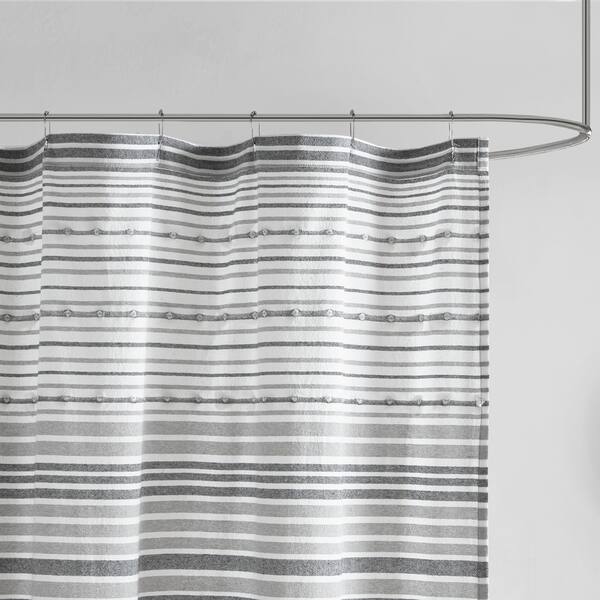 Shop Urban Habitat Charlie Cotton Yarn Dye Shower Curtain With Pom