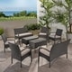 preview thumbnail 18 of 20, Cordoba Outdoor 8 Seater Wicker Chat Set with Cushions by Christopher Knight Home Gray+Silver