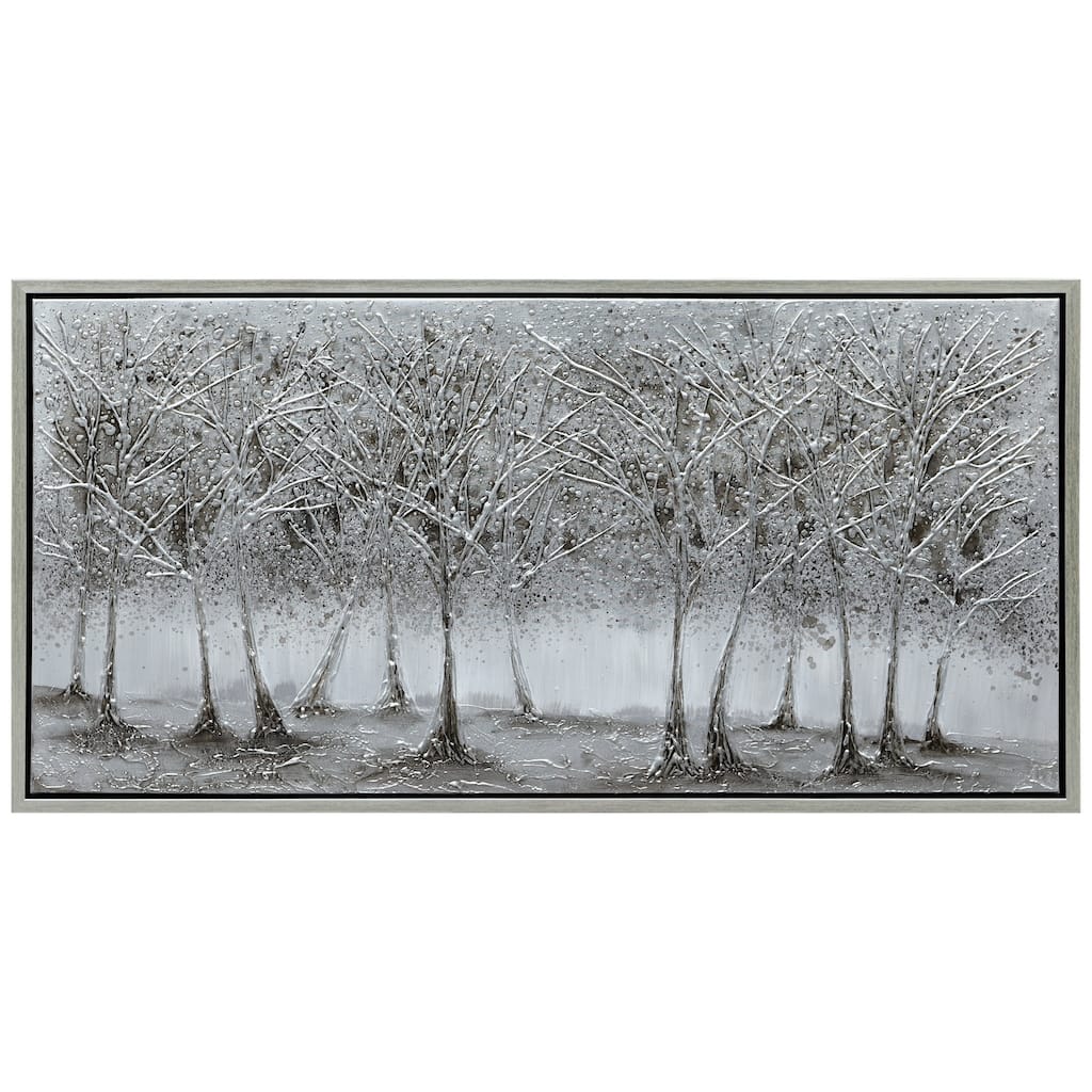 Solitary Field Textured Metallic Hand Painted Canvas Wall Art