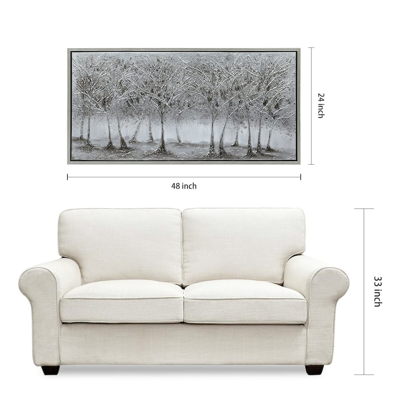 Solitary Field Textured Metallic Hand Painted Canvas Wall Art