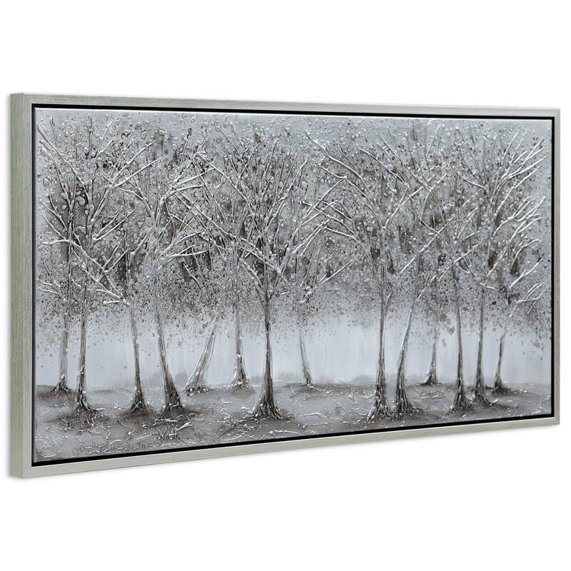 Solitary Field Textured Metallic Hand Painted Canvas Wall Art