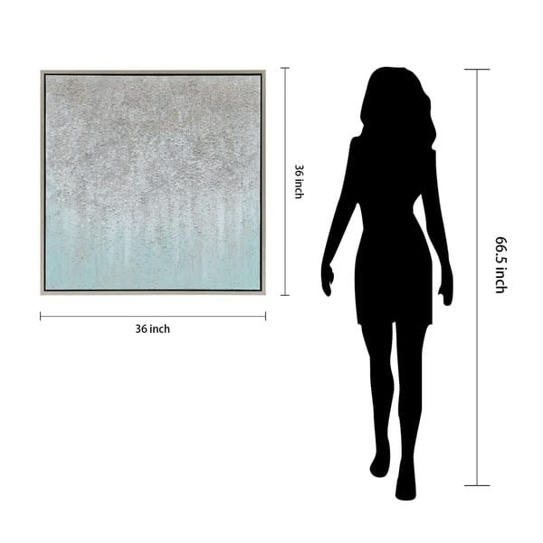 Sliver Field Textured Metallic Hand Painted Canvas Wall Art On Sale