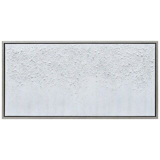 White Snow B Textured Glitter Hand Painted Canvas Framed Wall Art
