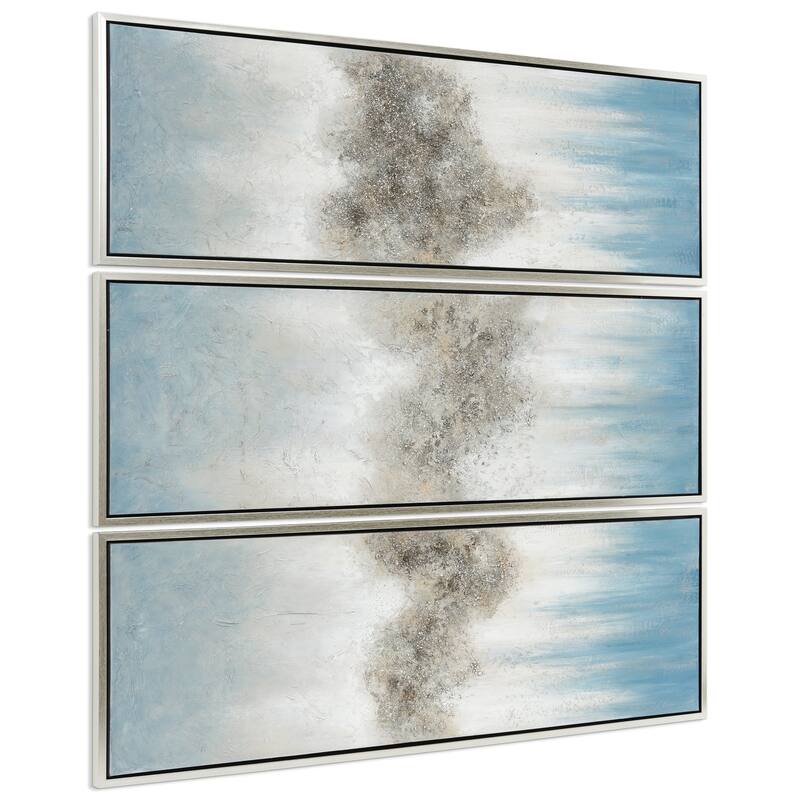 Sequence Textured Glitter Hand Painted Canvas Wall Art Set of 3