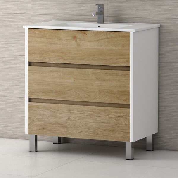 Eviva Majesty 32" Oak vanity with White Sink - N/A