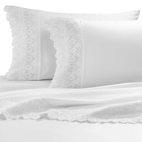 Shop Auraa Smart 600 Thread Count Cotton Rich Pillowcases Lace