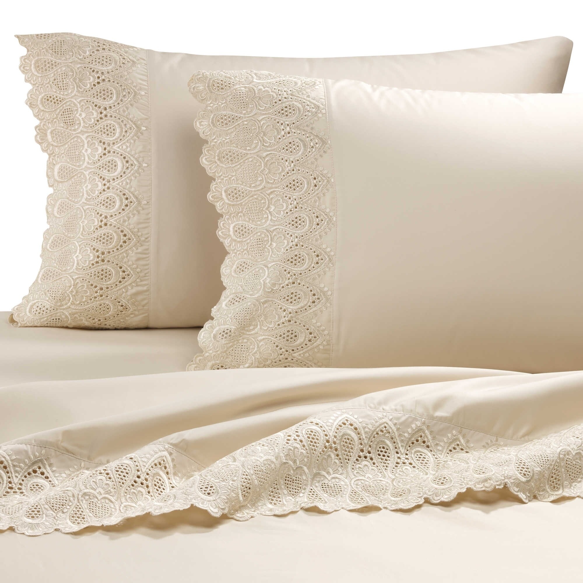 Shop Auraa Smart 600 Thread Count Cotton Rich Pillowcases Lace