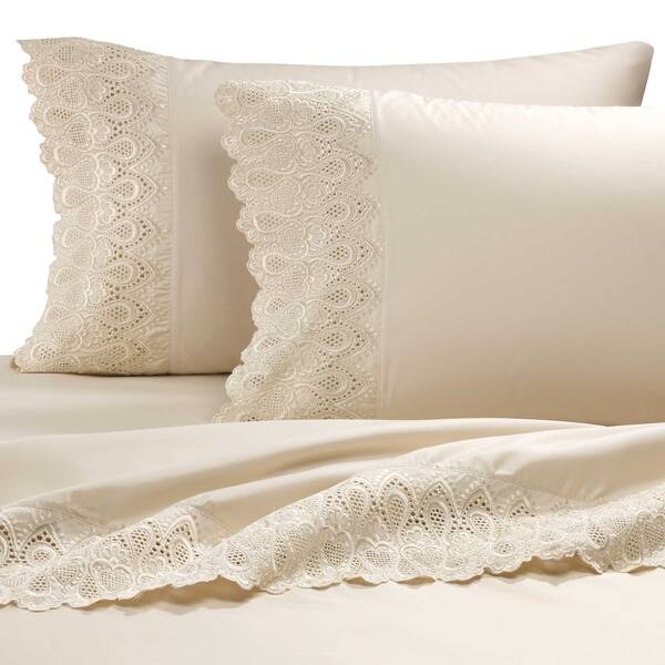 Shop Auraa Smart 600 Thread Count Cotton Rich Pillowcases Lace
