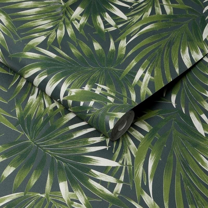 Elegant Leaves Green Wallpaper