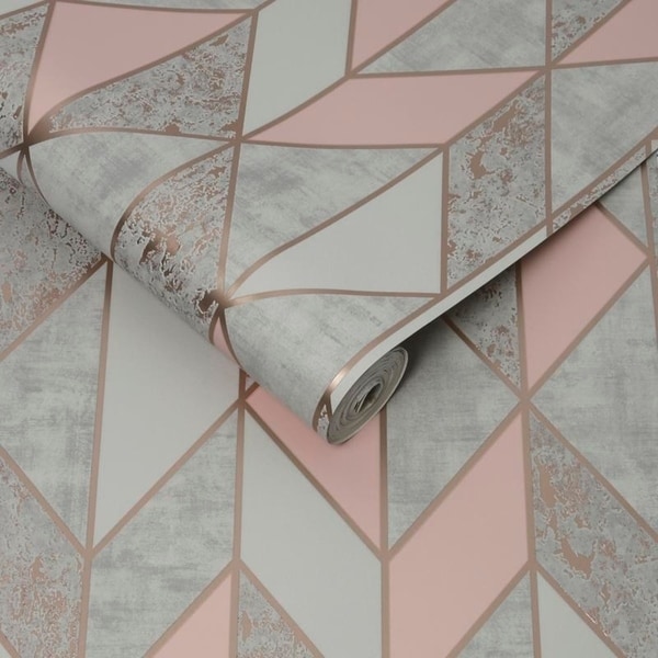 grey and rose gold wallpaper
