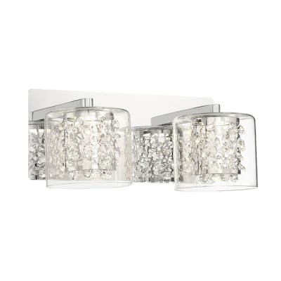 George Kovacs Wild Gems Chrome And Clear 2 Light LED Bath